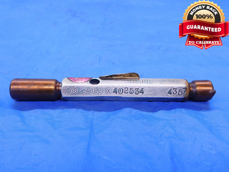 .4352 & .4357 CLASS X PIN PLUG GAGE GO NO GO .4375 -.0018 UNDERSIZE 7/16 11 mm   - MB1009AC1