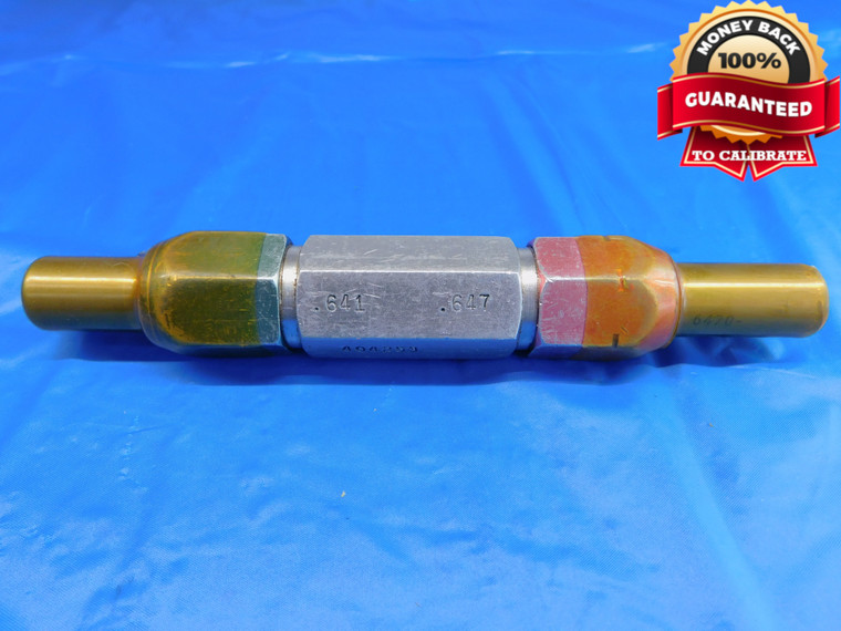 .641 & .647 PIN PLUG GAGE GO NO GO .6406 +.0004 41/64 16.281 mm .6410 .6470 - AR0033AC1