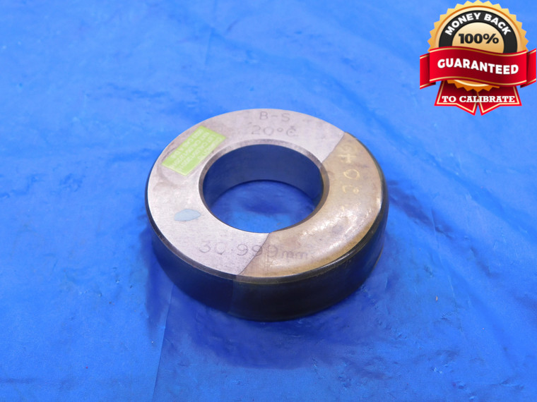 30.999 MASTER PLAIN BORE RING GAGE 31.000 -.001 UNDERSIZE 31 mm 1.2204 - MB1147AC1