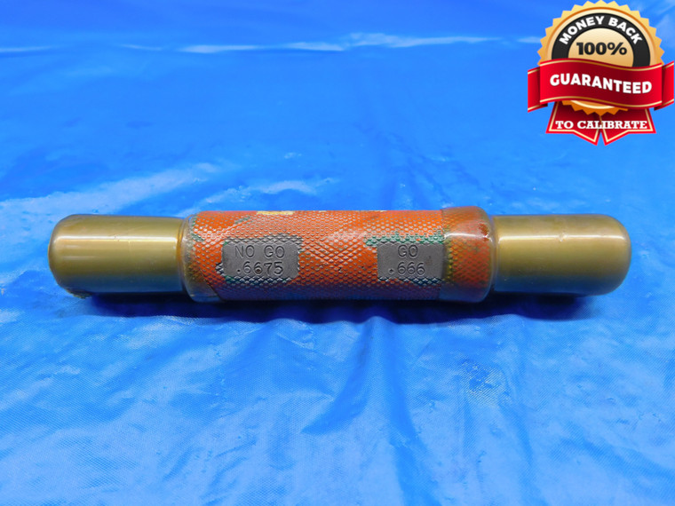 .666 & .6675 PIN PLUG GAGE GO NO GO .6563 -.0044 OVERSIZE 21/32 17 mm .6660  - AR0296AC1