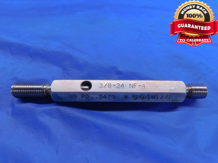 3/8 24 NF 4 THREAD PLUG GAGE .375 GO NO GO P.D.'S = .3479 & .3491 UNF-4 .3750 - DW12064AC1