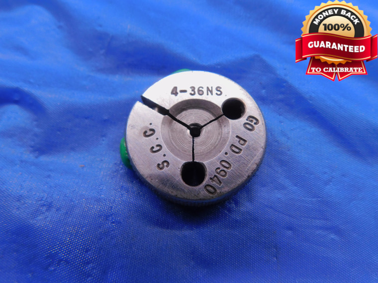 4 36 NS THREAD RING GAGE #4 .112 GO ONLY P.D. = .0940 .1120 UNS-3A INSPECTION - DW12125RD