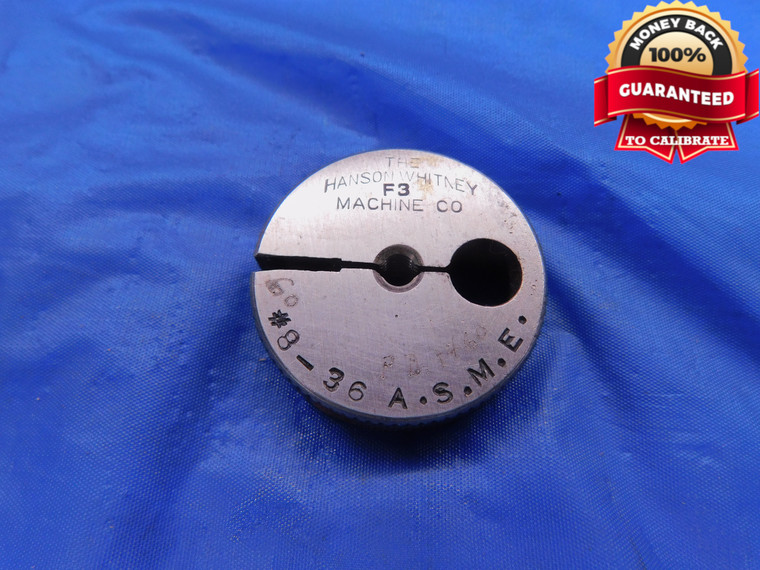 8 36 ASME THREAD RING GAGE #8 .164 GO ONLY P.D. = .1460 .1640 INSPECTION CHECK - DW12126RD