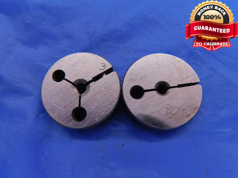 8 32 NC 3 THREAD RING GAGES #8 .164 GO NO GO P.D.'S = .1437 & .1418 UNC-3 .1640 - DW12123RD