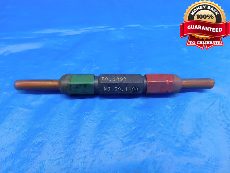 .1890 & .1900 CL X PIN PLUG GAGE GO NO GO .1875 +.0015 3/16 5 mm .189 .190 .19 - AR0726AC1