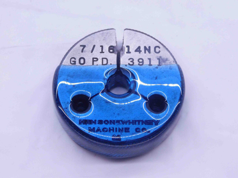 7/16 14 NC THREAD RING GAGE .4375 GO ONLY P.D. = .3911 UNC 3A INSPECTION CHECK - DW12167RD