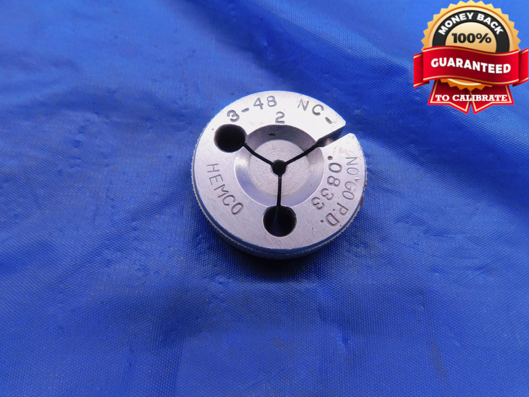 3 48 NC 2 THREAD RING GAGE #3 .099 NO GO ONLY P.D. = .0833 UNC-2 .0990 CHECK - DW12213RD