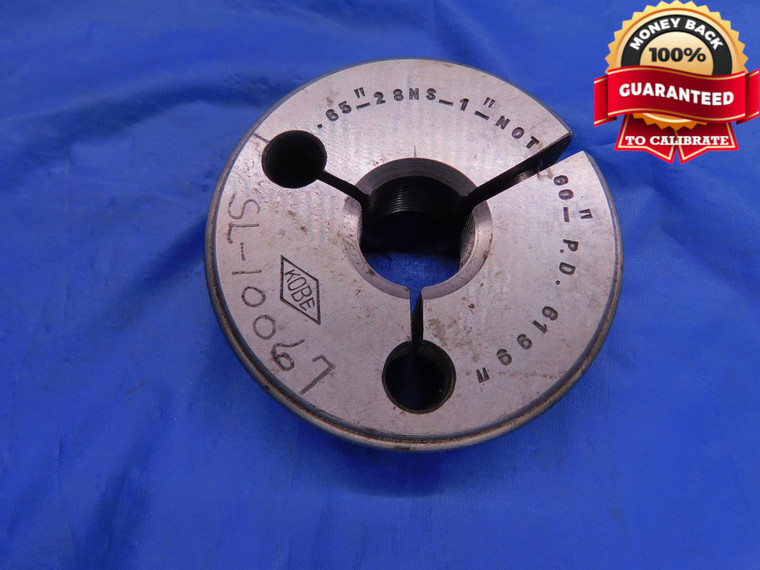 .65 28 NS 1 THREAD RING GAGE NO GO ONLY P.D. = .6199 .650 .6500 INSPECTION CHECK - DW12173RD