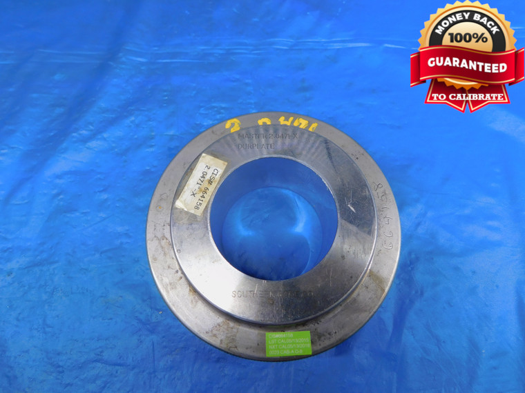 2.0741 CL X MASTER PLAIN BORE RING GAGE 2.0781 -.0040 OVERSIZE 2 5/64 52.682 mm - AR0931AC1