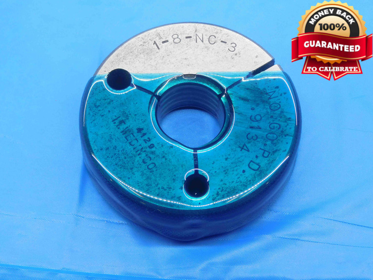 1" 8 NC 3 THREAD RING GAGE 1.0 1.00 1.000 1.0000 NO GO ONLY P.D. = .9134 UNC-3 - DW12267RD