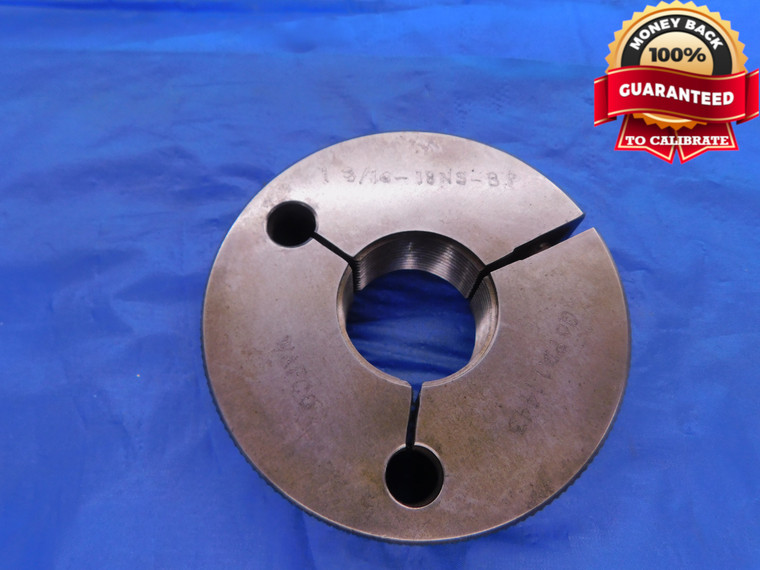 1 3/16 18 NS BEFORE PLATE THREAD RING GAGE 1.1875 GO ONLY P.D. = 1.1443 CHECK - DW12315RD