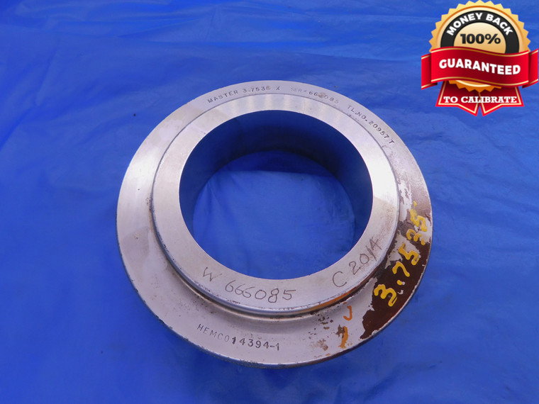 3.7536 CL X MASTER PLAIN BORE RING GAGE 3.7500 +.0036 OVERSIZE 3 3/4 95.341 mm - DW12387AC1