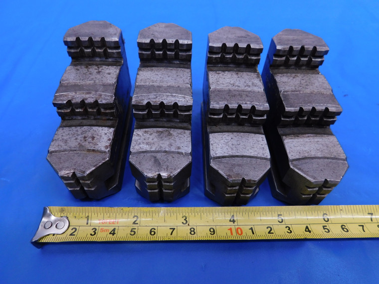 SET OF 4 STEEL CHUCK JAWS 1553 97mm L X 32mm W X  63.5mm H FOR 4 JAW CNC LATHE - MS4704LVR