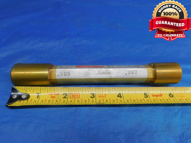 .805 & .807 PIN PLUG GAGE GO NO GO .8125 -.0055 13/16 20.447 mm .8050 .8070 - AR1147AC1