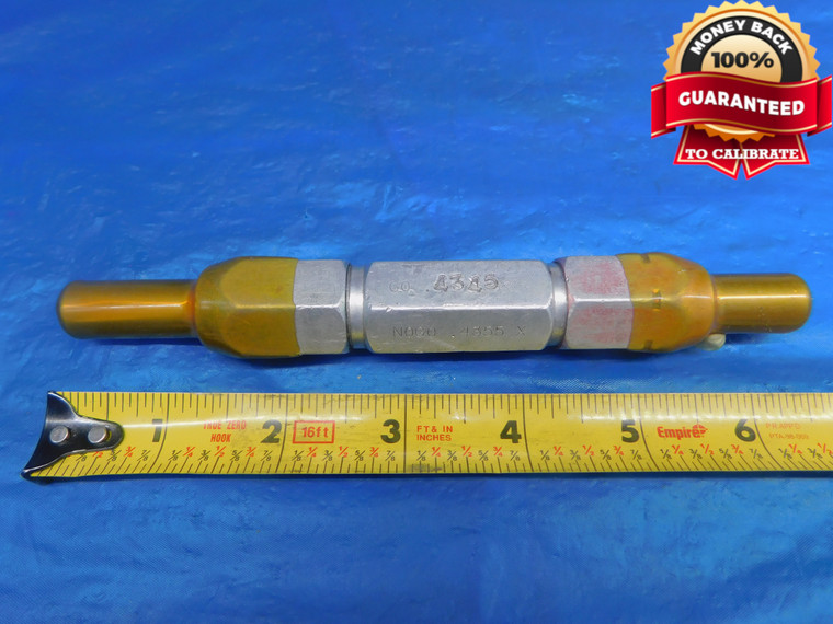 .4345 & .4355 CLASS X PIN PLUG GAGE GO NO GO .4375 -.0020 UNDERSIZE 7/16 11 mm - AR1185AC1