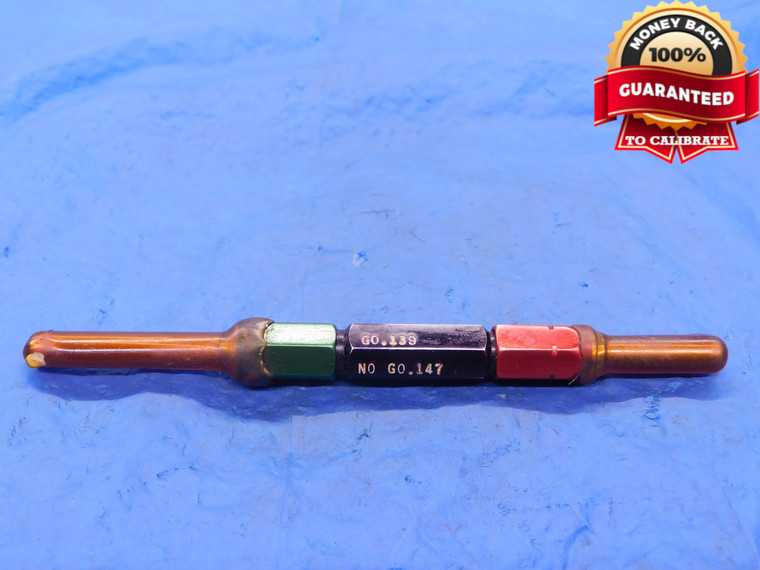 .139 & .147 CL X PIN PLUG GAGE GO NO GO .1406 -.0016 9/64 3.734 mm .1390 .1470 - MB1793AC1