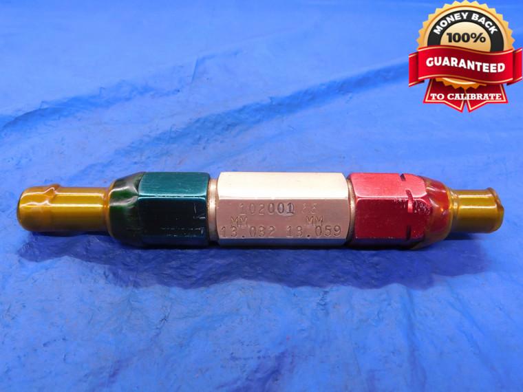 13.032 & 13.059 CL X METRIC PIN PLUG GAGE GO NO GO 13.000 +.032 13 mm .5131 - MB1812AC1