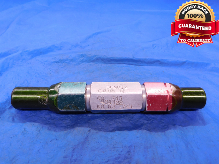 .743 & .744 PIN PLUG GAGE GO NO GO .7500 -.0060 UNDERSIZE 3/4 19 mm .7430 .7440 - MB1840AC1