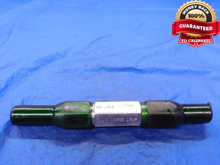 .643 & .644 PIN PLUG GAGE GO NO GO .6406 +.0024 41/64 16.332 mm .6430 .6440 - MB1841AC1