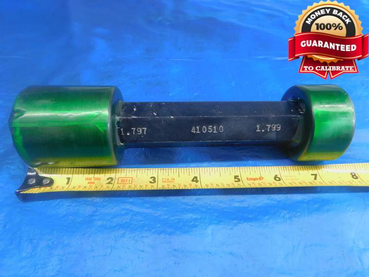 1.797 & 1.799 CL X PIN PLUG GAGE GO NO GO 1.7969 +.0001 1 51/64 45.695 1.7970 1.7990 - AR1318AC1