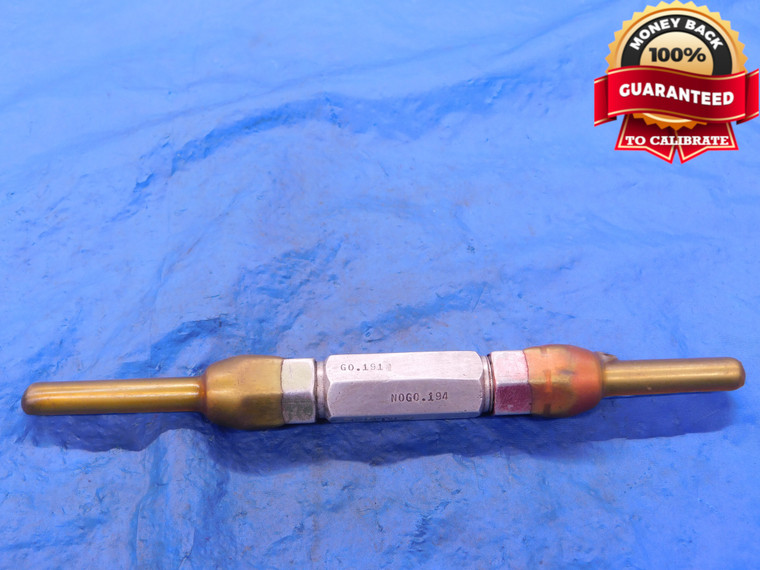 .191 & .194 CL Z PIN PLUG GAGE GO NO GO .1875 +.0035 3/16 5 mm .1910 .1940 - MB2034AC1