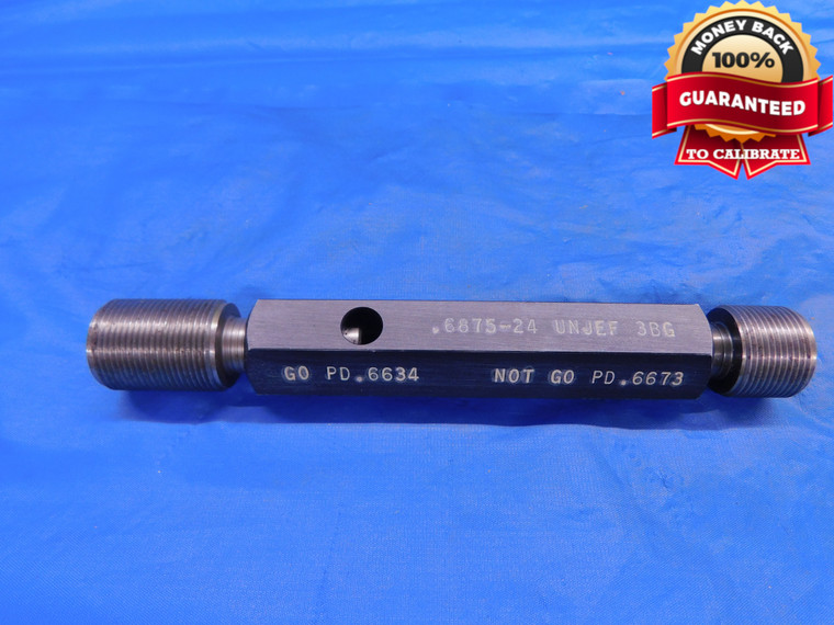11/16 24 UNJEF 3BG THREAD PLUG GAGE .6875 GO NO GO P.D.'S = .6634 & .6673 CHECK - DW12485BU