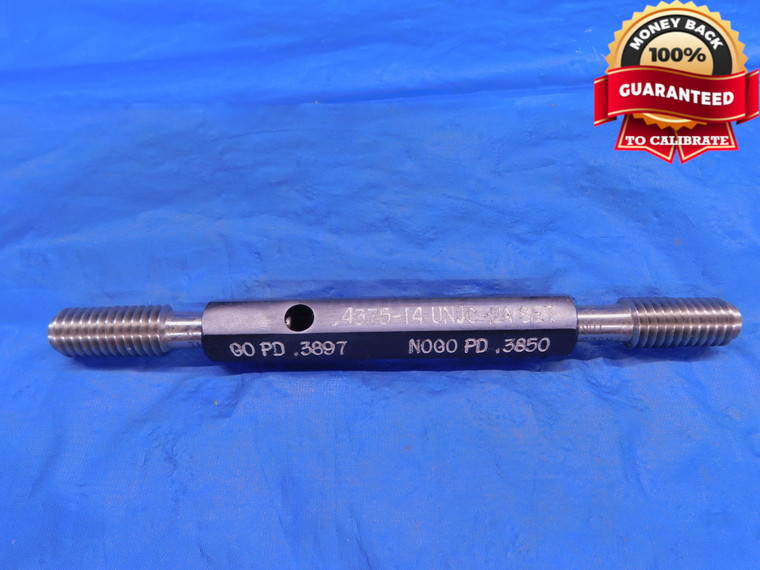 7/16 14 UNJC 2A SET THREAD PLUG GAGE .4375 GO NO GO P.D.'S = .3897 & .3850 CHECK - DW12524LVR