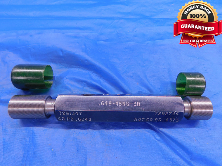 .648 48 NS 3B THREAD PLUG GAGE GO NO GO P.D.'S = .6345 & .6375 UNS-3B .6480 - DW12578AG1
