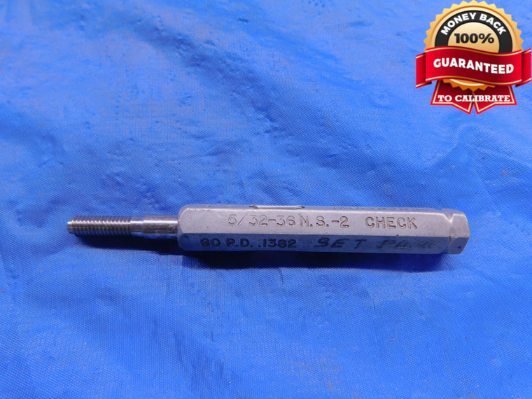 5/32 36 NS 2 SET THREAD PLUG GAGE .15625 GO ONLY P.D. = .1382 5/32-36 UNS 3A - DW12564AG1