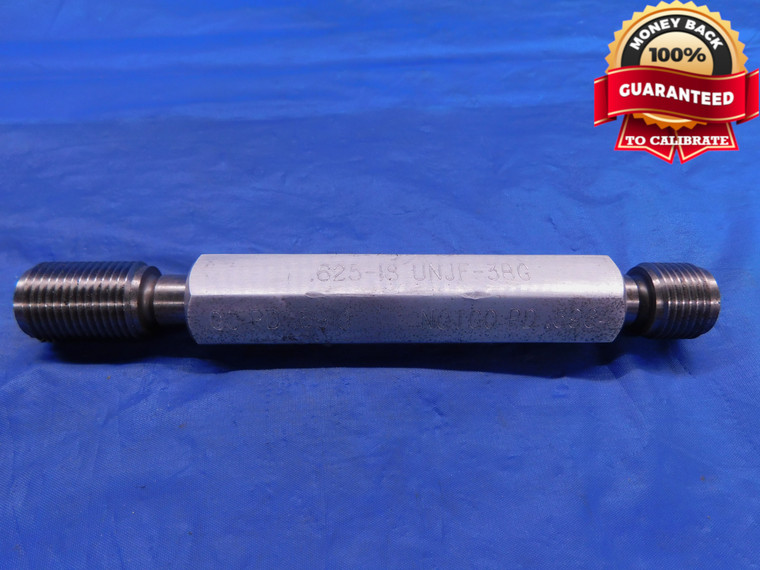 5/8 18 UNJF 3BG THREAD PLUG GAGE .625 GO NO GO P.D.'S = .5919 & .5964 .6250 - DW12597LVR
