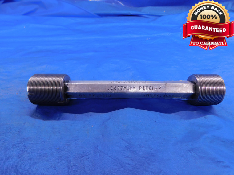 .9877 - 25.4 (.9877 x 1.0 mm) THREAD PLUG GAGE M25.088 GO NO GO = .9621 & .9654 - DW12609AG1