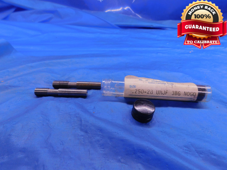 1/4 28 UNJF 3BG SOLID CARBIDE THREAD PLUG GAGE .25 GO NO GO PD'S = .2298 & .2330 - DW12641LVR
