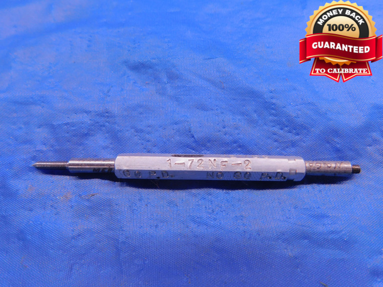 1 72 NF 2 SET THREAD PLUG GAGE #1 .073 GO ONLY P.D. = .0640 .0730 UNF-3A - DW12675AG1