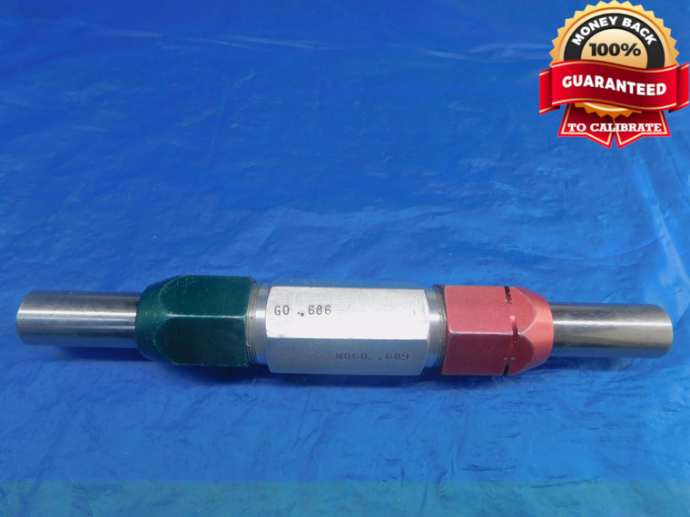 .686 & .689 CL Z PIN PLUG GAGE GO NO GO .6875 -.0015 11/16 17.424 mm .6860 .6890 - AR1571AG1