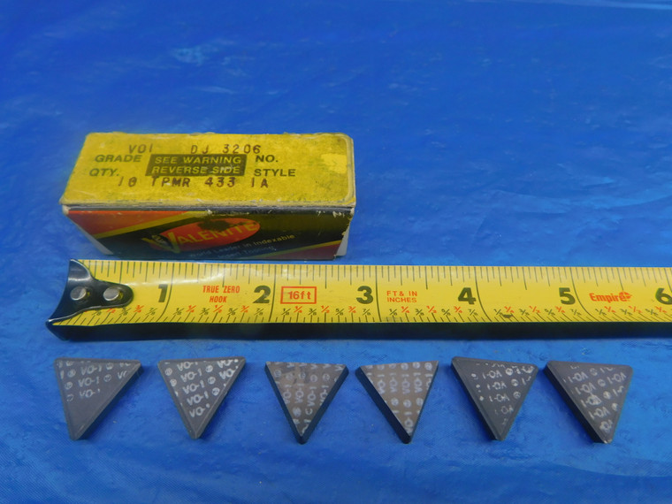 6PCS NEW VALENITE TPMR 433 1A V01 CARBIDE TURNING INSERTS DJ 3206 INDEXABLE - AR1545LVR