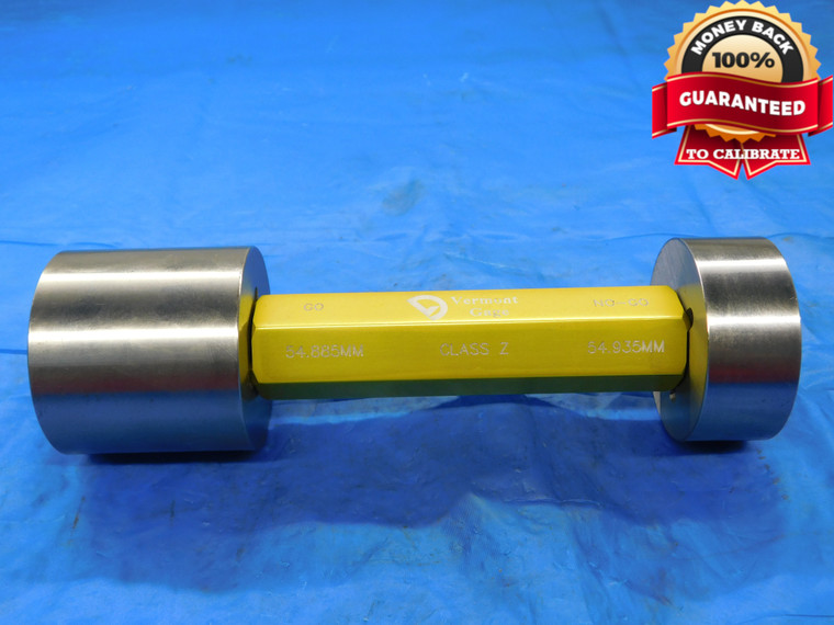 54.885 & 54.935 CL Z METRIC PIN PLUG GAGE GO NO GO 55.000 -.115 55 mm 2.1608 - MB2350AL1
