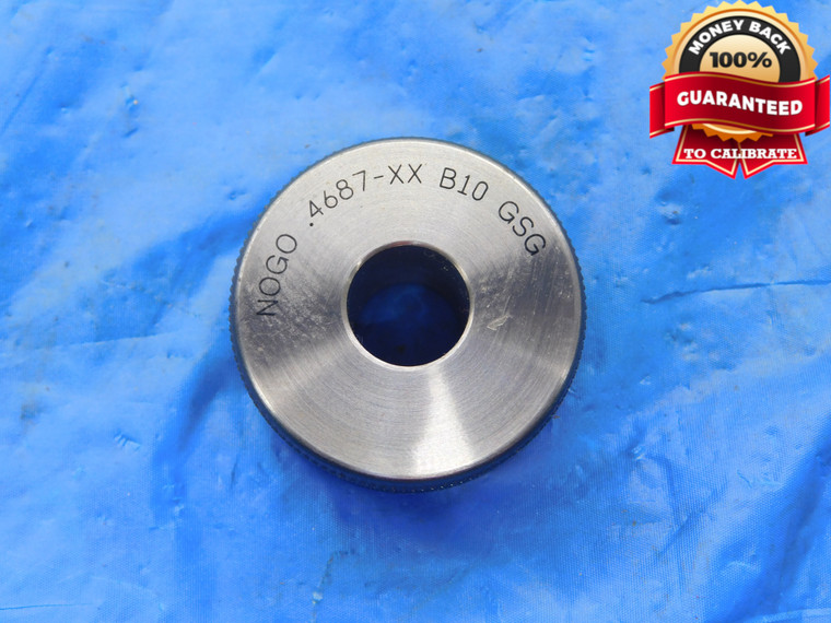 .4687 CLASS XX MASTER PLAIN BORE RING GAGE .4688 -.0001 UNDERSIZE 15/32 12 mm - MB2370AL1