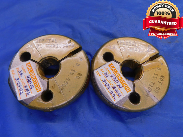 M16.75 X 1.34 6g SPECIAL THREAD RING GAGES GO NO GO P.D.'S = 15.850 & 15.716 - DW12738AL1