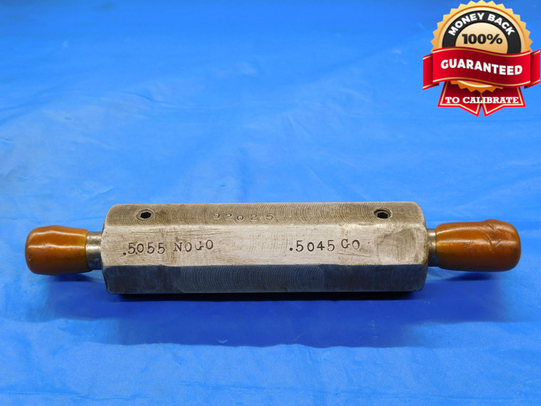 .5045 & .5055 PIN PLUG GAGE GO NO GO .5000 +.0045 OVERSIZE 1/2 13 mm - MB2508AD1
