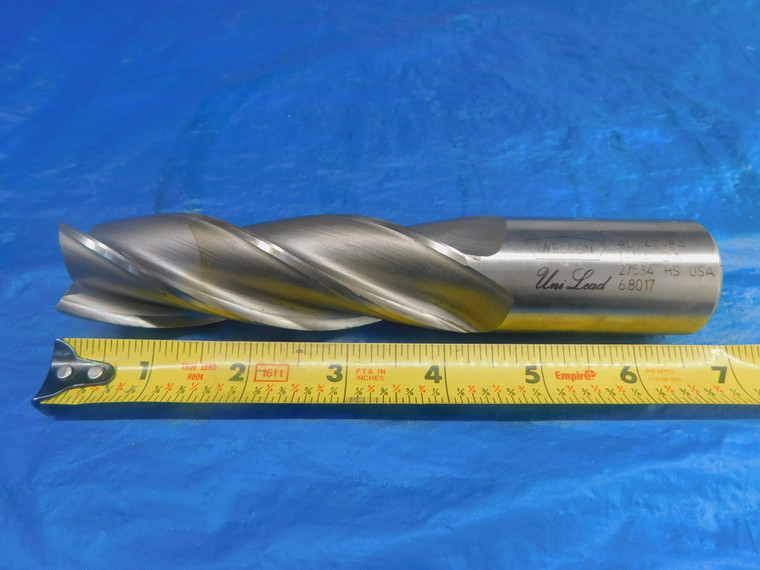 WELDON 1 1/4 O.D. 4 1/4 LOC HSS END MILL 1 1/4 SHANK 4 FLUTE AL 40-8A 1.25 - AR1897LVR