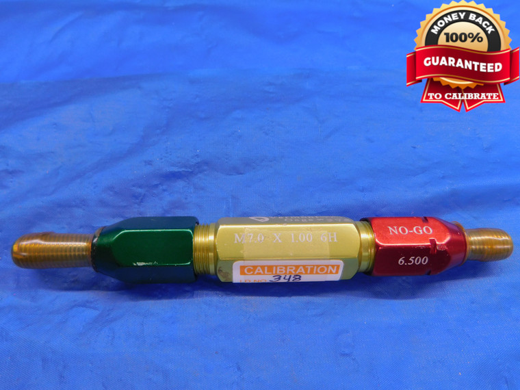 M7 X 1 6H METRIC VERMONT THREAD PLUG GAGE 1.0 GO NO GO P.D.'S = 6.350 & 6.500 - DW12818AL1