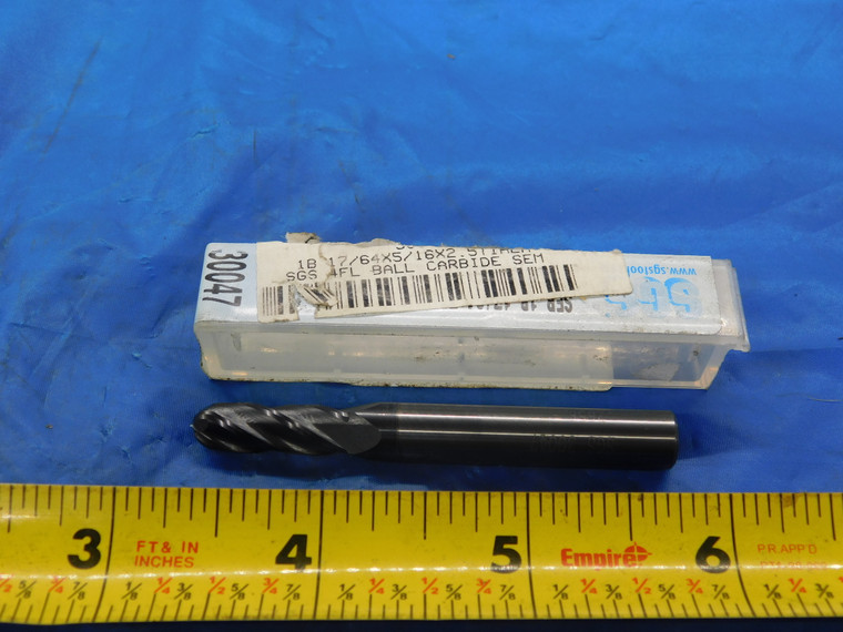 NEW SGS 17/64 O.D. AlTiN BALL CARBIDE END MILL 5/16 SHANK 4 FL 30047 .265625 - MB2695LVR