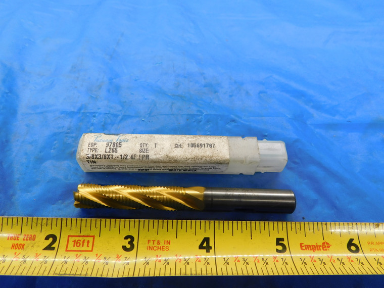 NEW PUTNAM 3/8 O.D. 1 3/4 LOC TiN ROUGHING COBALT END MILL 4 FL 97805 .375 - MB2692LVR