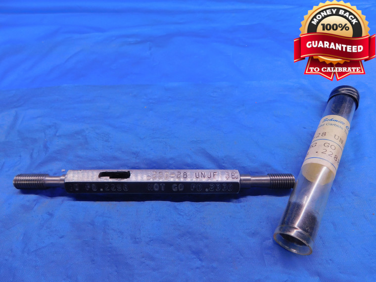 1/4 28 UNJF 3BG SOLID CARBIDE THREAD PLUG GAGE .25 GO NO GO PD'S = .2298 & .2330 - DW12942AL1