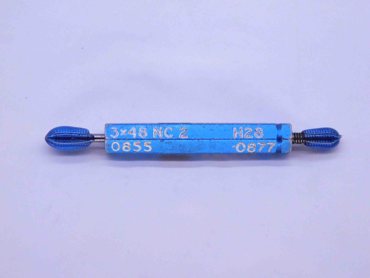 3 48 NC 2 THREAD PLUG GAGE #3 .099 .0990 GO NO GO P.D.'S = .0855 & .0877 UNC-2 - JF0661BURL
