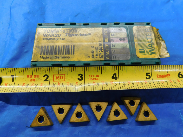 7PCS NEW WALTER TCMW16T308 WAK20 CARBIDE TURNING INSERTS - MB2819LVR