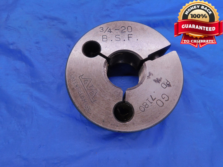 3/4 20 BSF THREAD RING GAGE .75 GO ONLY P.D. = .7180 .750 .7500 INSPECTION CHECK - DW12983RD