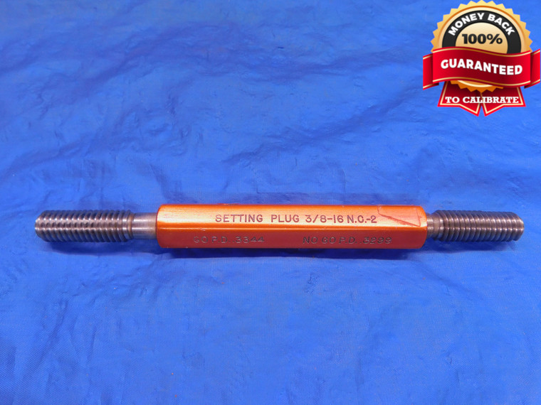 3/8 16 NC 2 SET THREAD PLUG GAGE .375 GO NO GO P.D.'S = .3344 & .3299 .3750 - DW12990RD