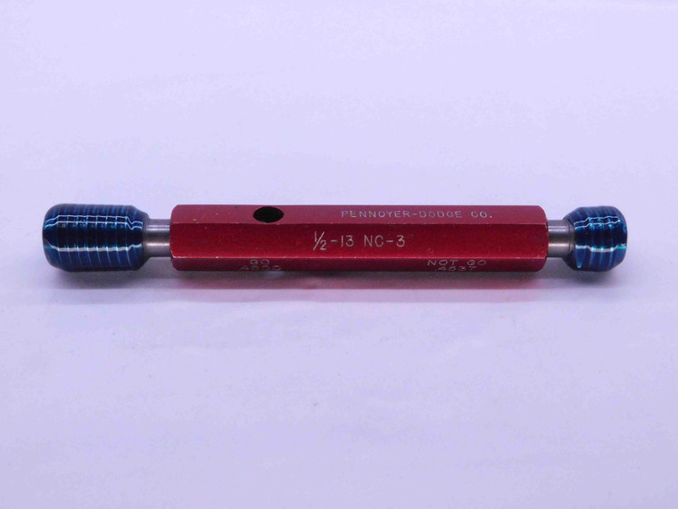 1/2 13 NC 3 THREAD PLUG GAGE .5 .50 .500 GO NO GO P.D.'S = .4500 & .4537 UNC-3 - DW12998RD