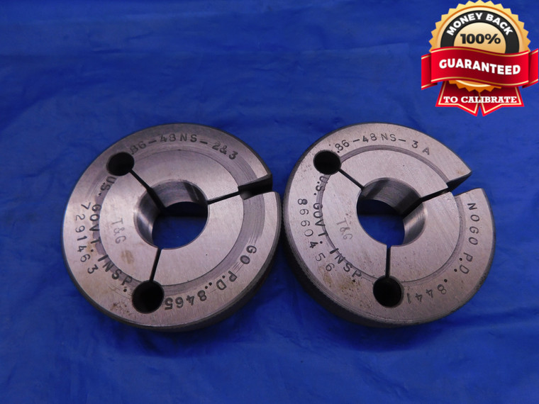 .86 48 NS 3A THREAD RING GAGES GO NO GO P.D.'S = .8465 & .8441 UNS-3A .860 .8600 - DW13072AG1